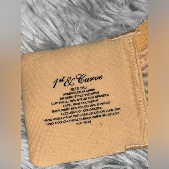 1st & Curve Full Figure Padded Bra Madison French Nude Beige 36J - Picture 5 of 5